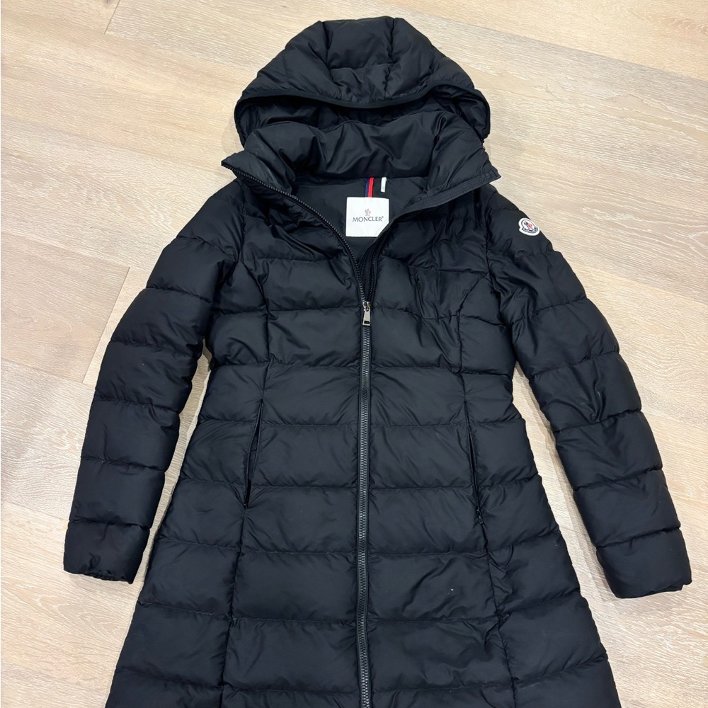 Moncler GIE hooded long down parka- black